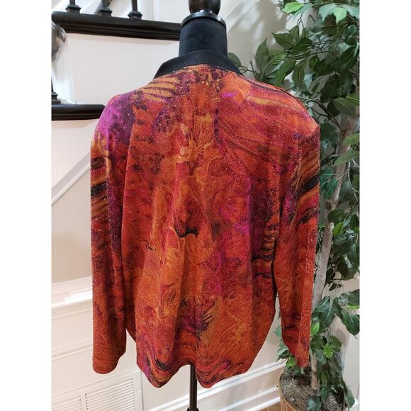 ST. Anthony Women's Multicolor Polyester Round Neck Long Sleeve Top Blouse 20W - Picture 8 of 11
